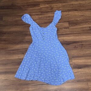 Billabong Blue Smocked Floral Top